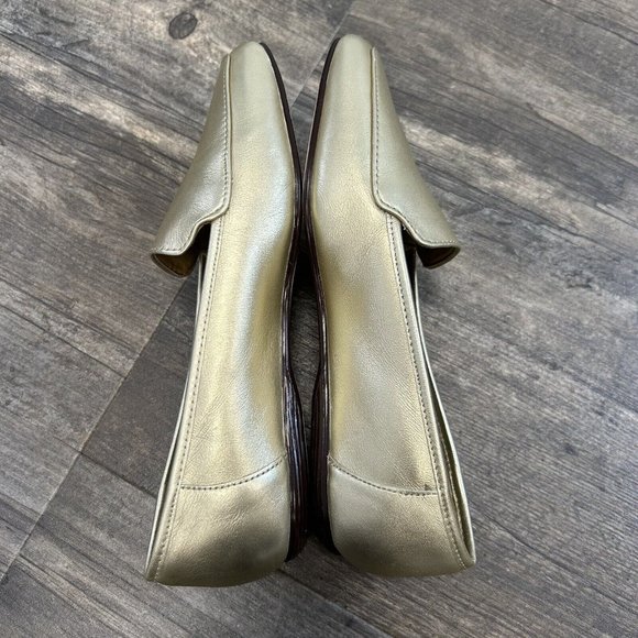 Mootsies Tootsies Leather‎ Women Size 6.5 Gold Slip On Flats 33751 - Picture 9 of 10